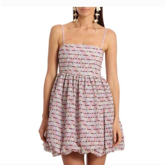 Avec Les Filles Dresses & Skirts - Avec Les Filles Geometric Embroidered Sleeveless Bubble Mini Dress Sz 14